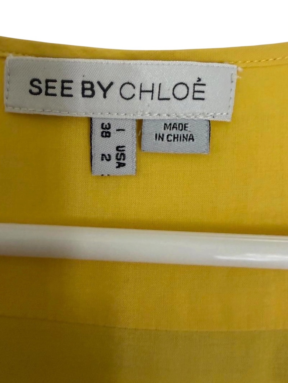See By Chloe Bright Yellow V-Neck Tiered Maxi Dress - Picture 5 of 6